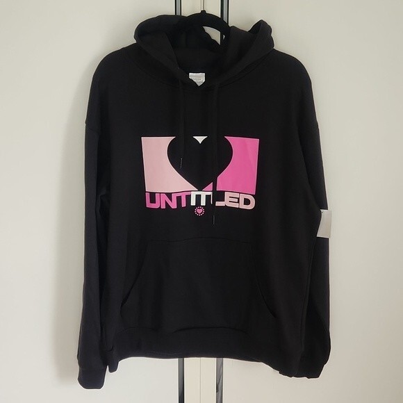 Designs Untitled UNTITLED Heart Hoodie Pullover long sleeve XL black multicolor - Picture 3 of 13
